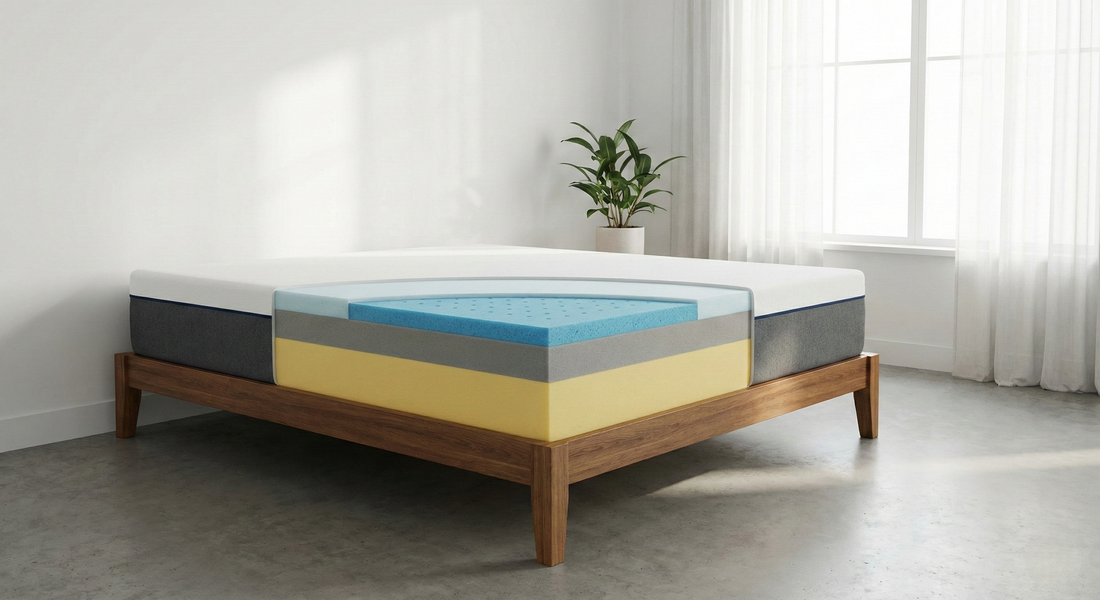 Matelas ferme orthopédique en mousse haute densité pour le soutien du dos.