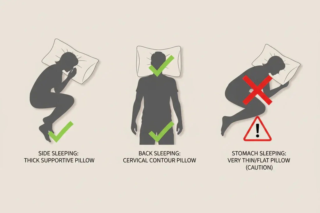 Guide pour choisir un oreiller selon sa position de sommeil (côté, dos, ventre).