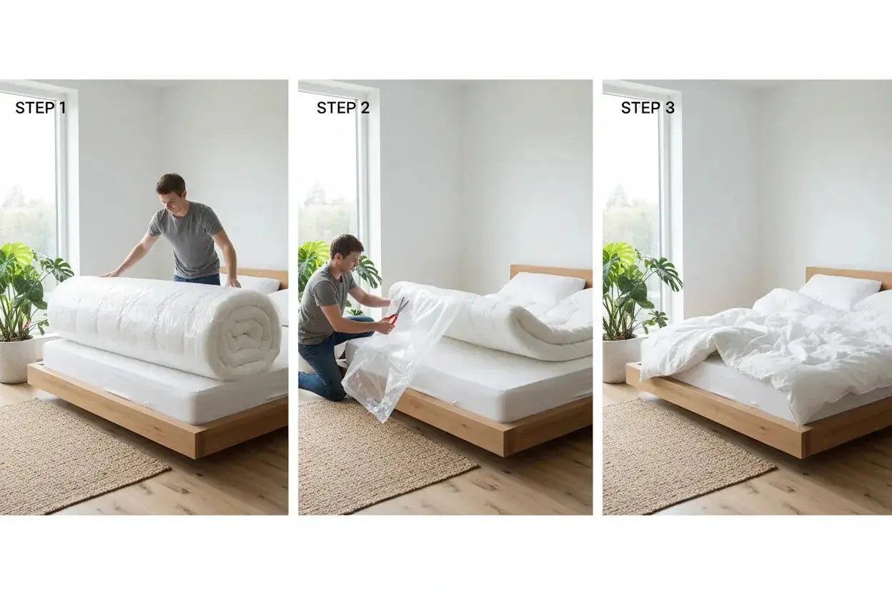 Comment déballer un matelas roulé et compressé ? Le guide étape par étape ZenPur