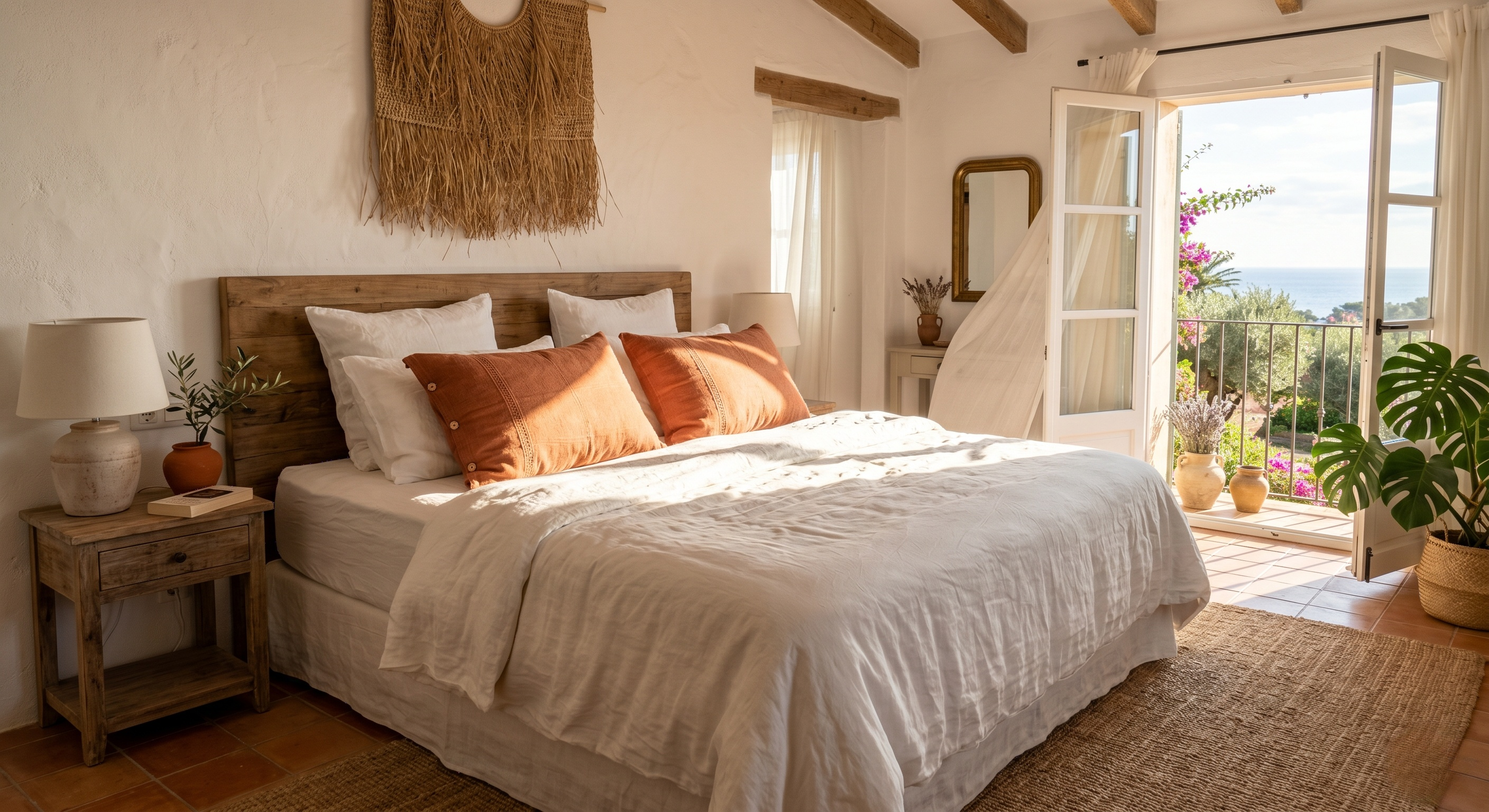 Sublimez la décoration de votre chambre avec une taie d'oreiller terracotta.