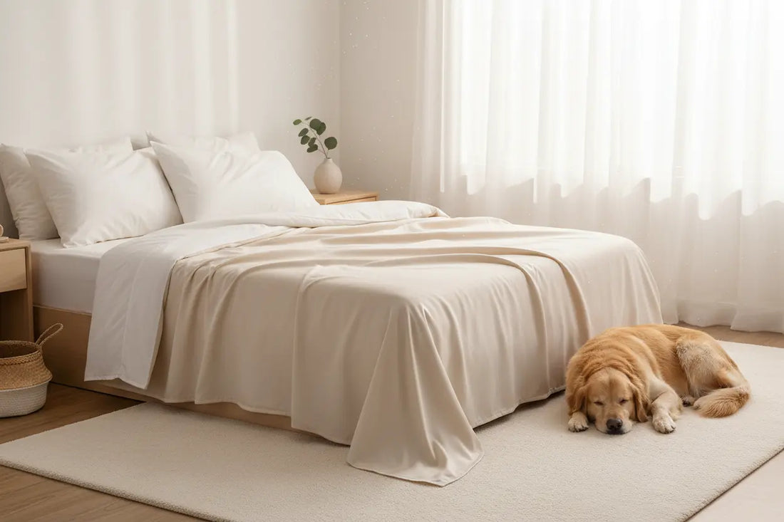 Le secret pour gérer la question de dormir avec son chien hygiene grâce au linge ZenPur