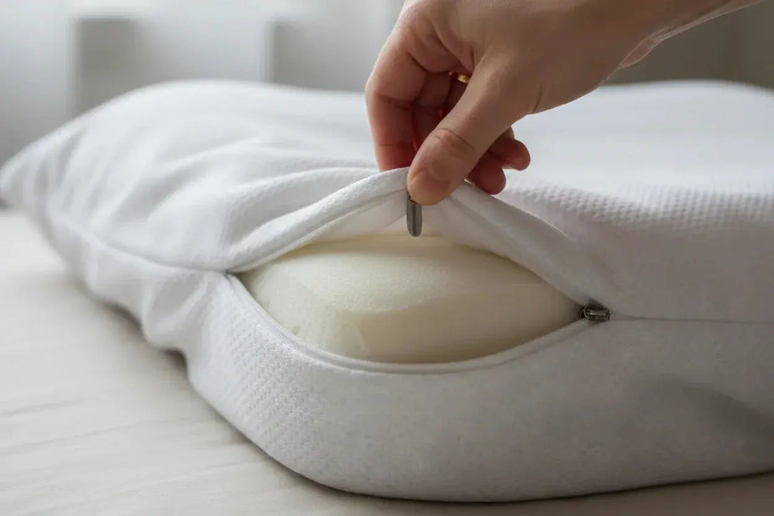 Comment laver la housse amovible d'un oreiller à mémoire de forme Zenpur.