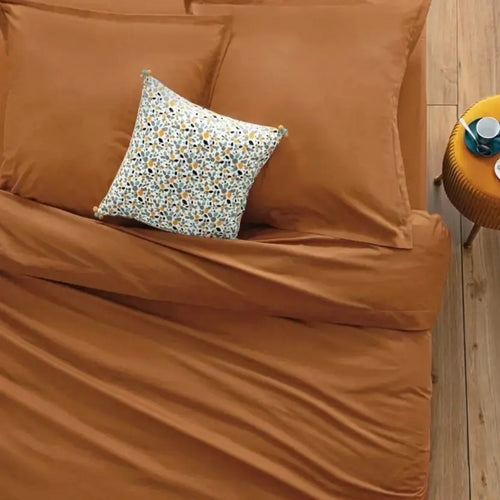 Drap-housse Coton Jaune Cumin - 160x200 cm ZenPur