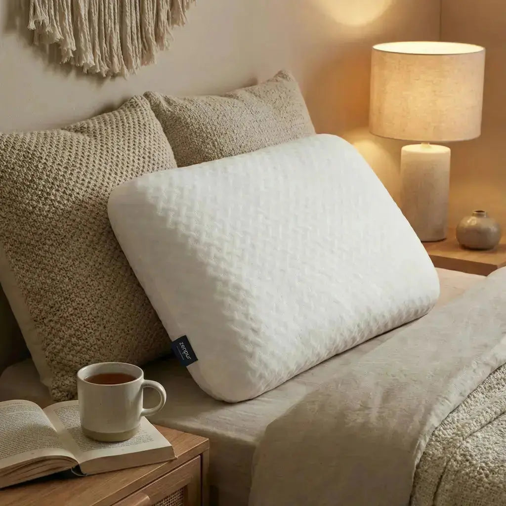 Oreiller mémoire de forme Cervical Ergonomique "MI-FERME" Anti-Acariens - 40 x 60 cm ZenPur