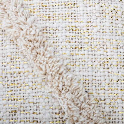 Jeté de Lit Beige en Coton Tufté Inca - 130x180 cm