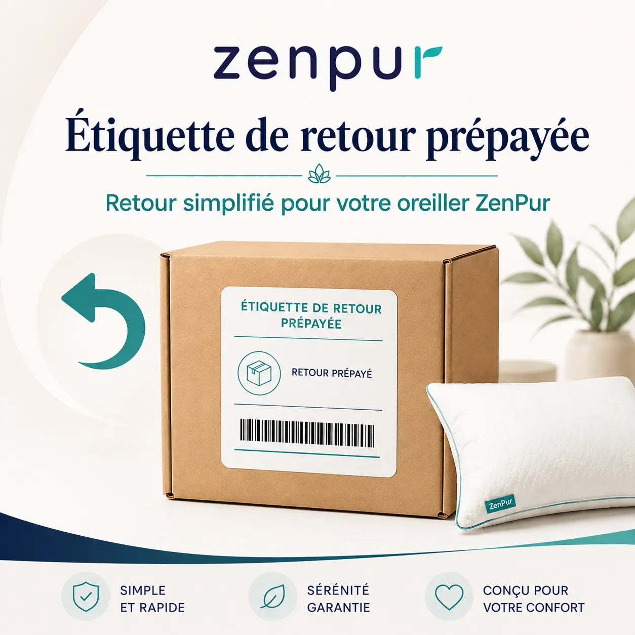 Étiquette de retour prépayée – Oreiller ZenPur