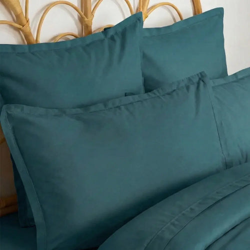 Taie d'oreiller coton Bleu canard - 50x70 cm ZenPur