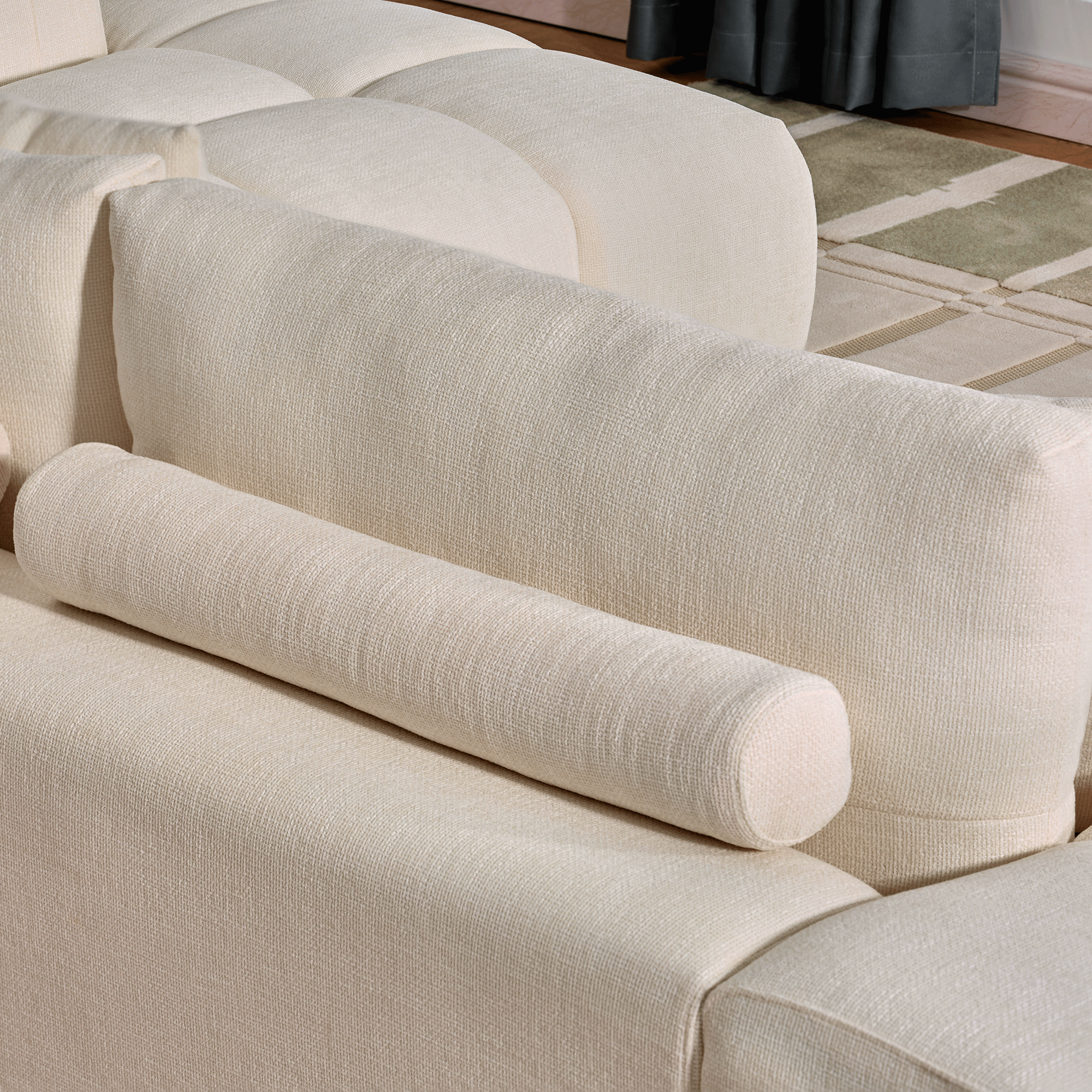 Canapé Compressé d'Angle Beige avec Méridienne Y215 - Ressorts Ensachés & Mousse Haute Densité (Copie) ZenPur