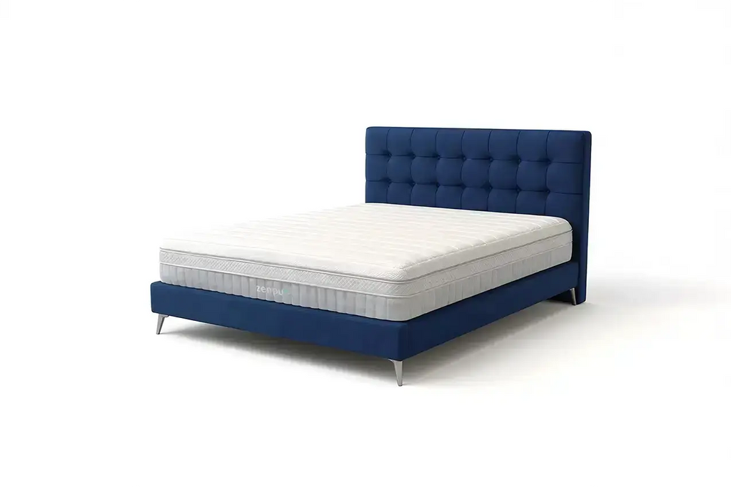 Matelas Elite Hybride ZenPur® sur lit, confort haut de gamme et soutien ergonomique pour sommeil réparateur