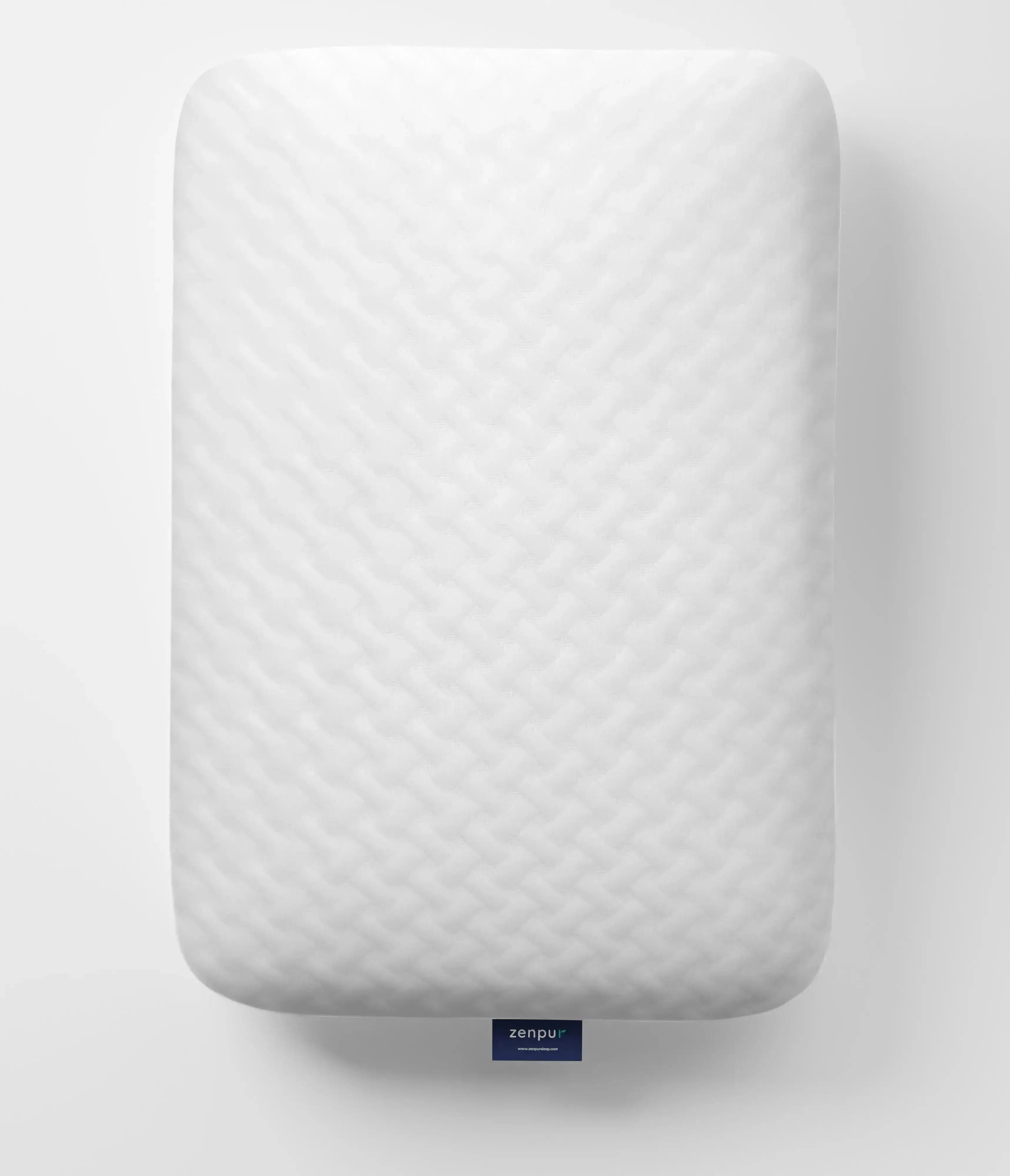 Oreiller ZenPur mémoire de forme présenté à plat, design ergonomique simple et épuré