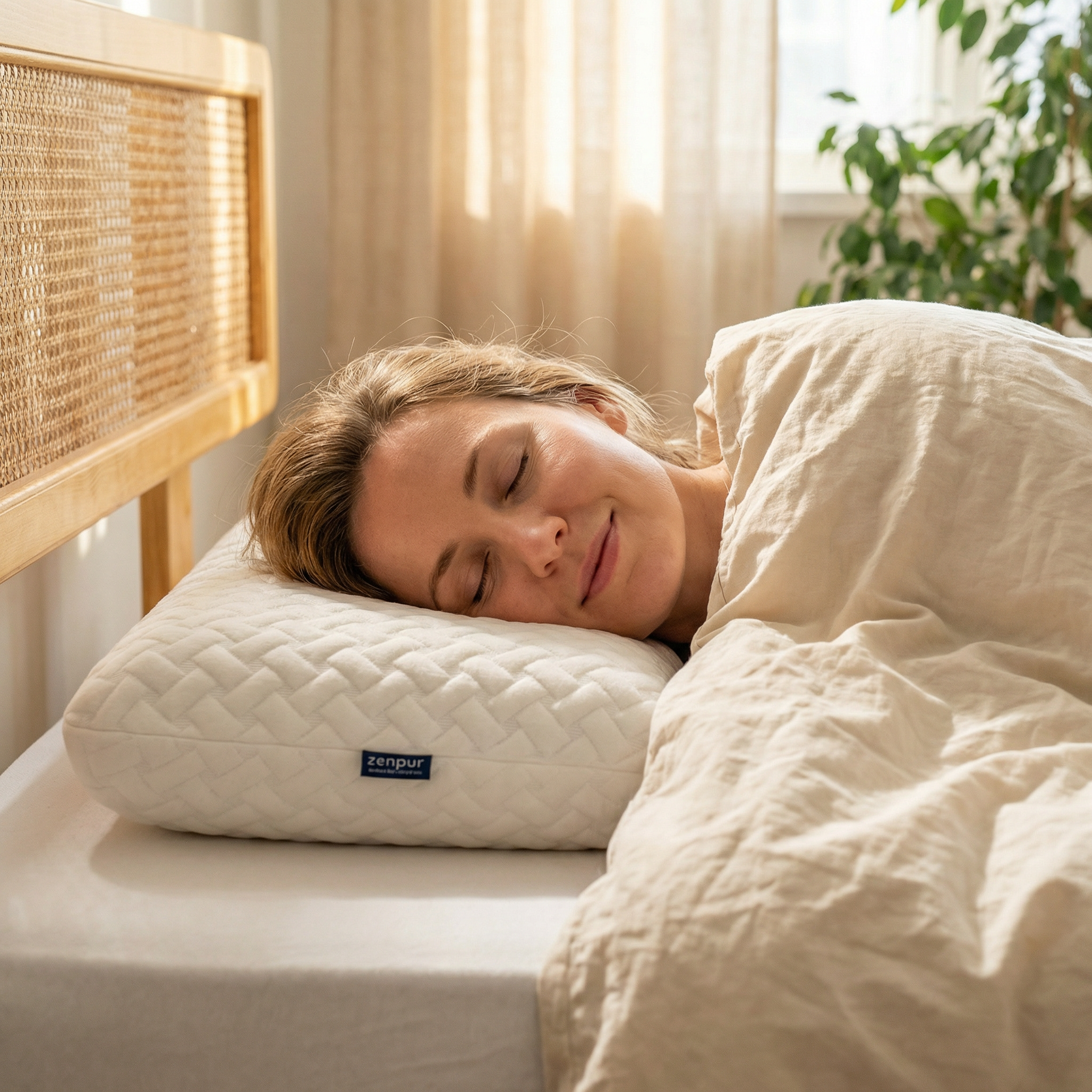 Oreiller mémoire de forme Cervical Ergonomique "MI-FERME" Anti-Acariens - 40 x 60 cm