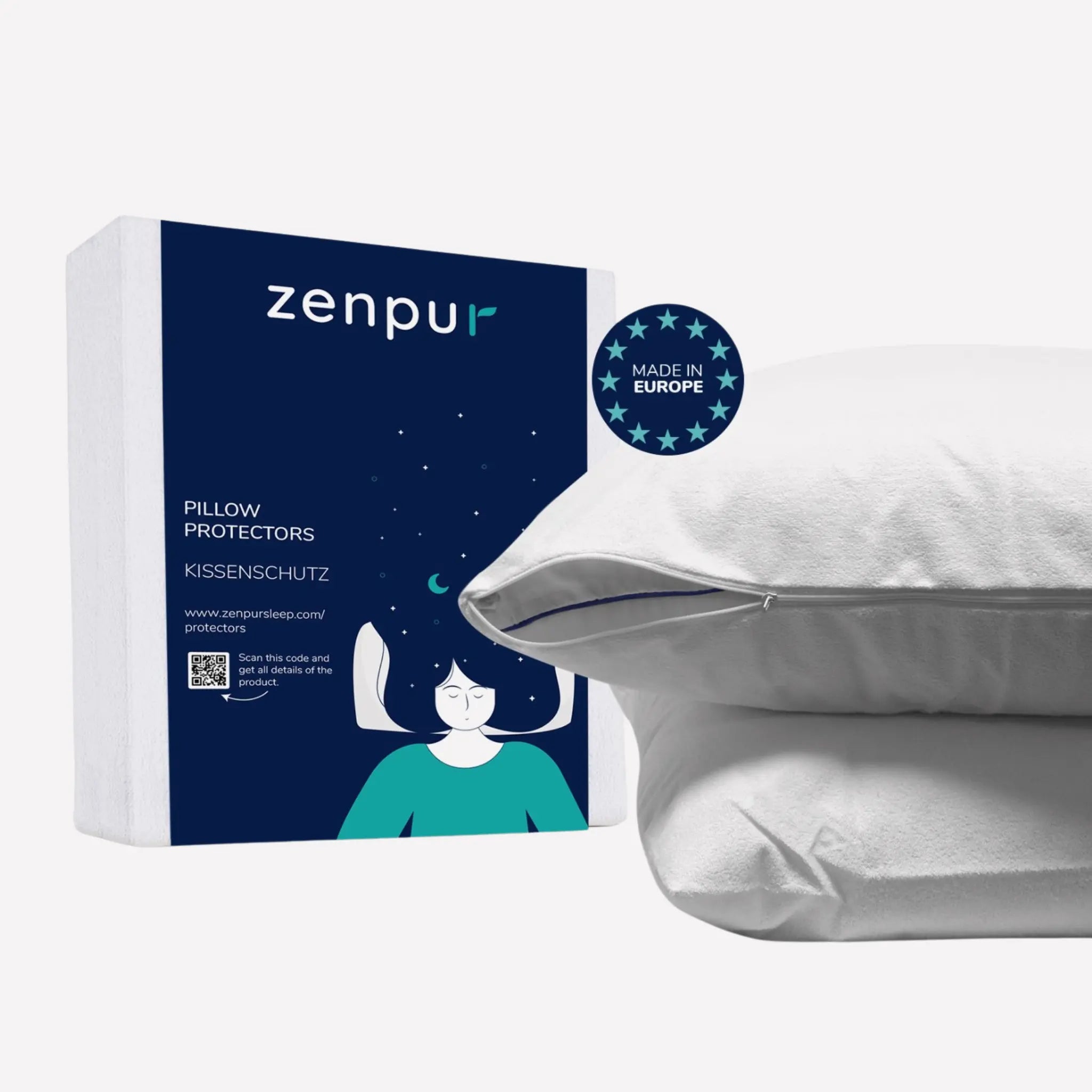 Protège-oreiller imperméable ZenPur, anti-acariens et certifié Oeko-TEX