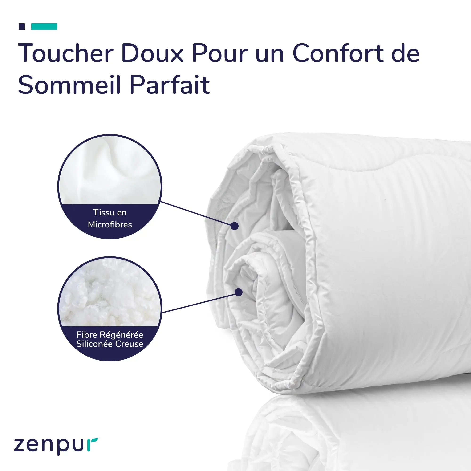 Couette Été Anti-Transpiration - Légère & Fraîche (200g/m²) Hypoallergénique Respirante ZenPur
