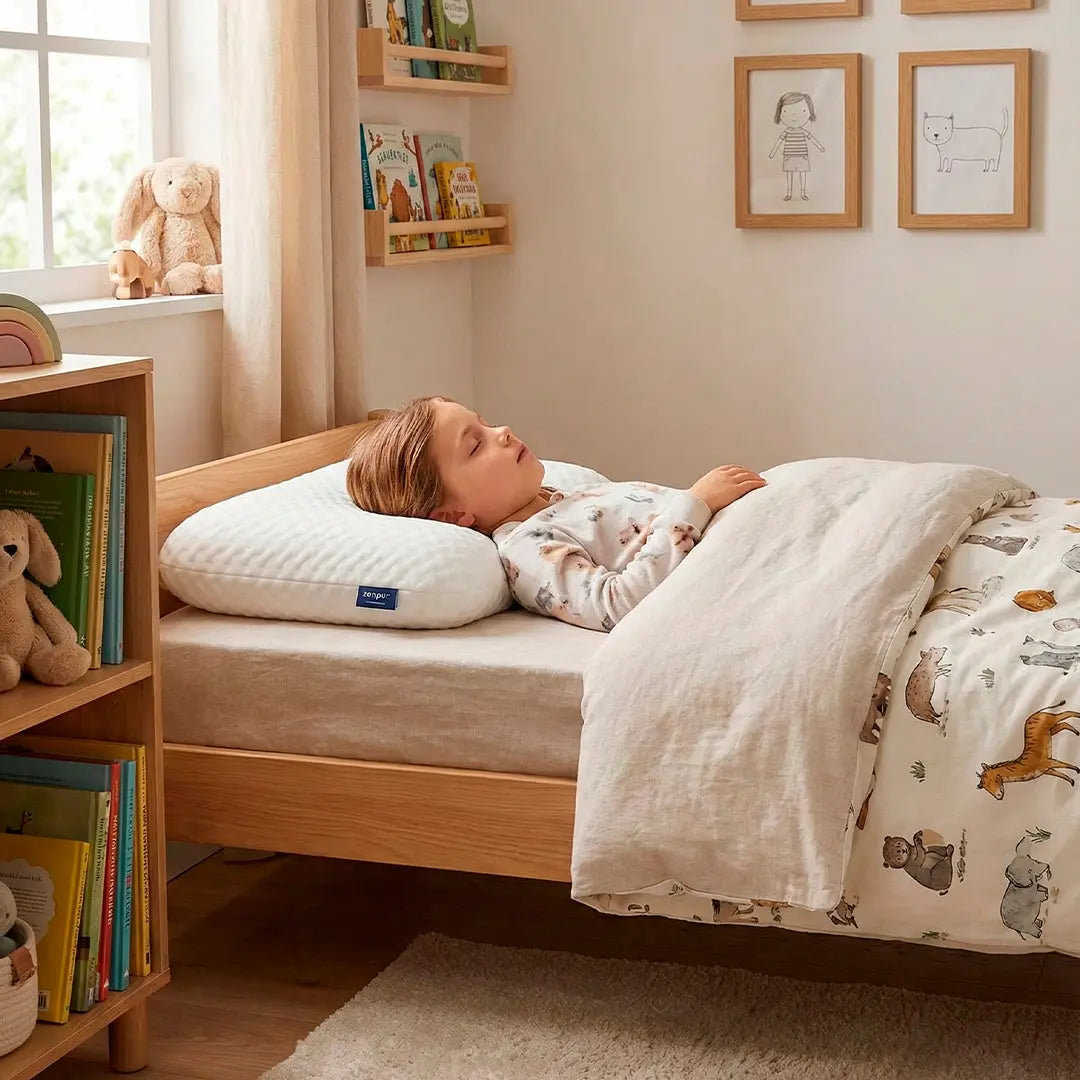 Oreiller Enfant "Moelleux" Ergonomique à Mémoire de Forme - 6 à 10 ans (40 x 60 cm) - ZenPur