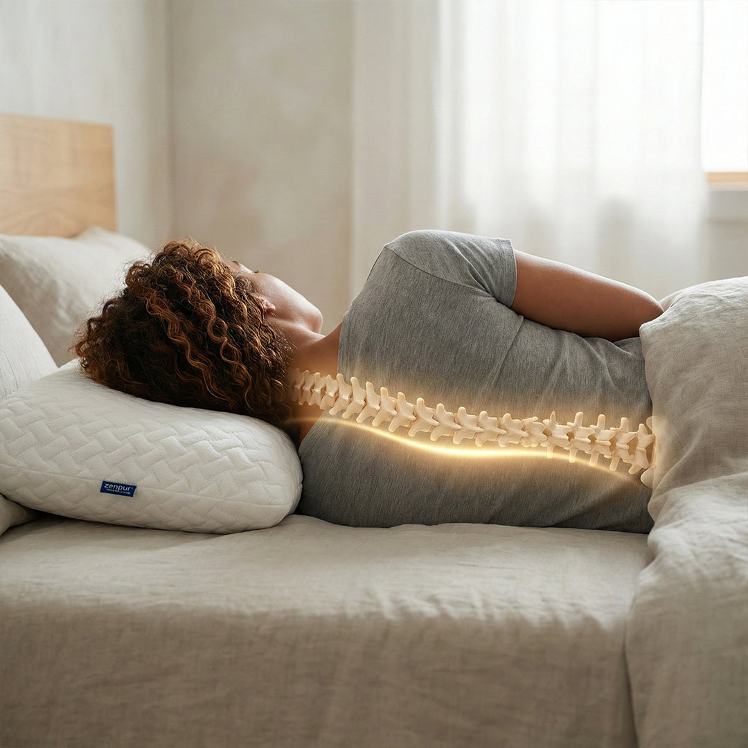 Oreiller mémoire de forme Cervical Ergonomique "MOELLEUX" Anti-Acariens - 40 x 60 cm