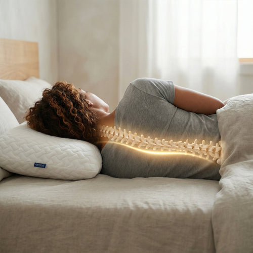 Oreiller mémoire de forme Cervical Ergonomique "MOELLEUX" Anti-Acariens - 40 x 60 cm