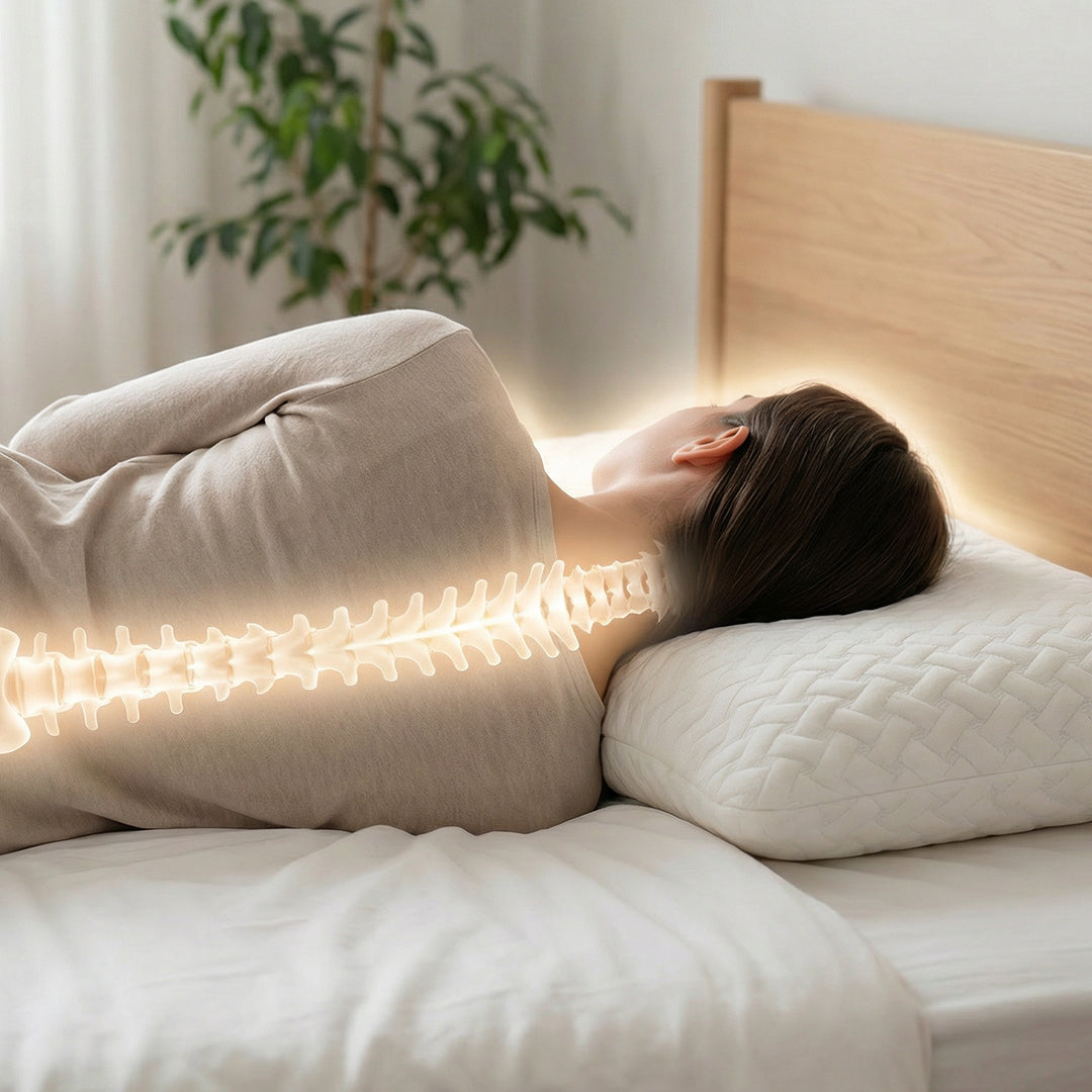 Oreiller mémoire de forme Cervical Ergonomique "MI-FERME" Anti-Acariens - 40 x 60 cm