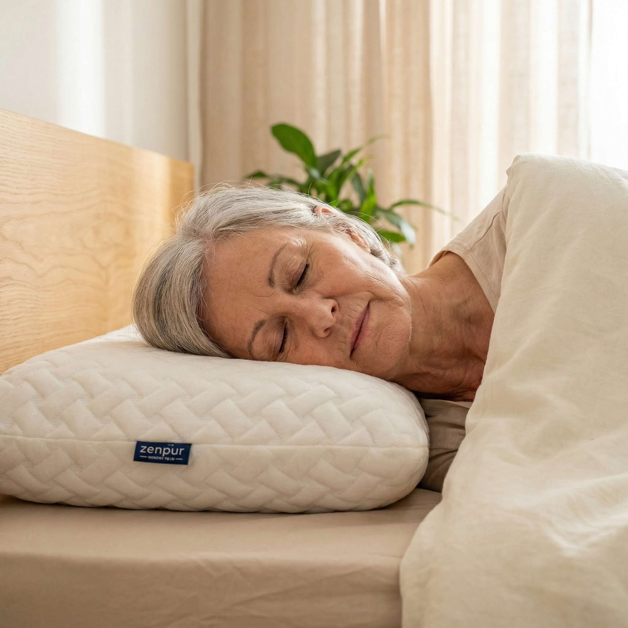 Oreiller mémoire de forme Cervical Ergonomique "MI-FERME" Anti-Acariens - 40 x 60 cm