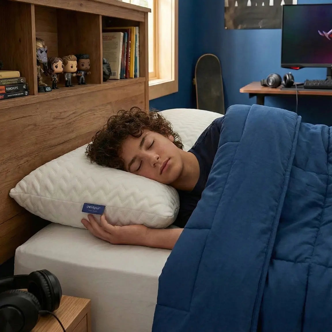 Oreiller mémoire de forme Cervical Ergonomique "MI-FERME" Anti-Acariens - 40 x 60 cm ZenPur