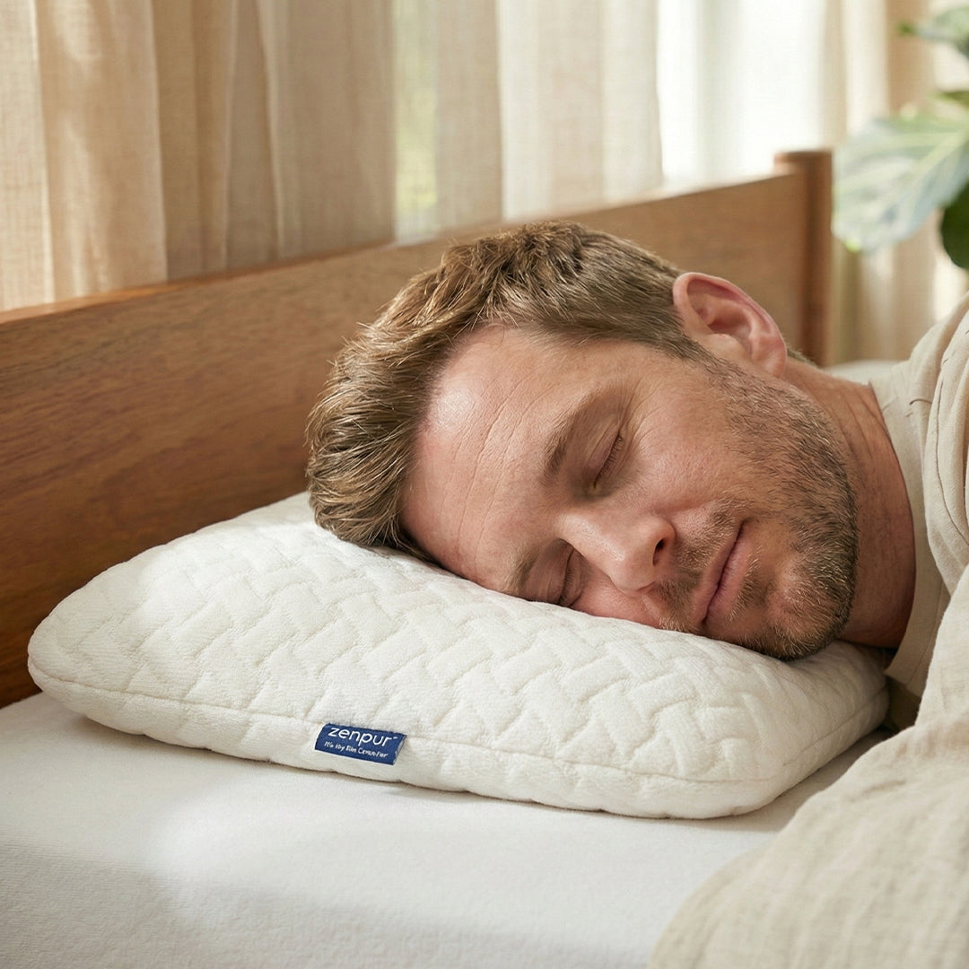 Oreiller Cervical Ergonomique à mémoire de forme "PLAT" Anti-Acariens - 40 x 60 cm