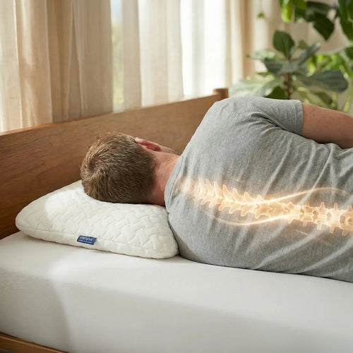 Oreiller Cervical Ergonomique à mémoire de forme "PLAT" Anti-Acariens - 40 x 60 cm ZenPur