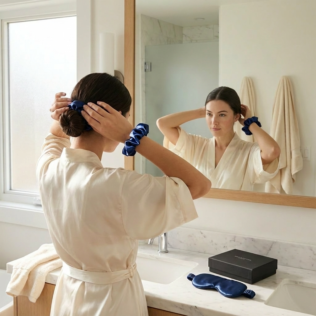 Coffret Cadeau en Soie - Taie d'Oreiller + Masque de Nuit + Chouchou - 100% Soie de Mûrier 22 Momme ZenPur