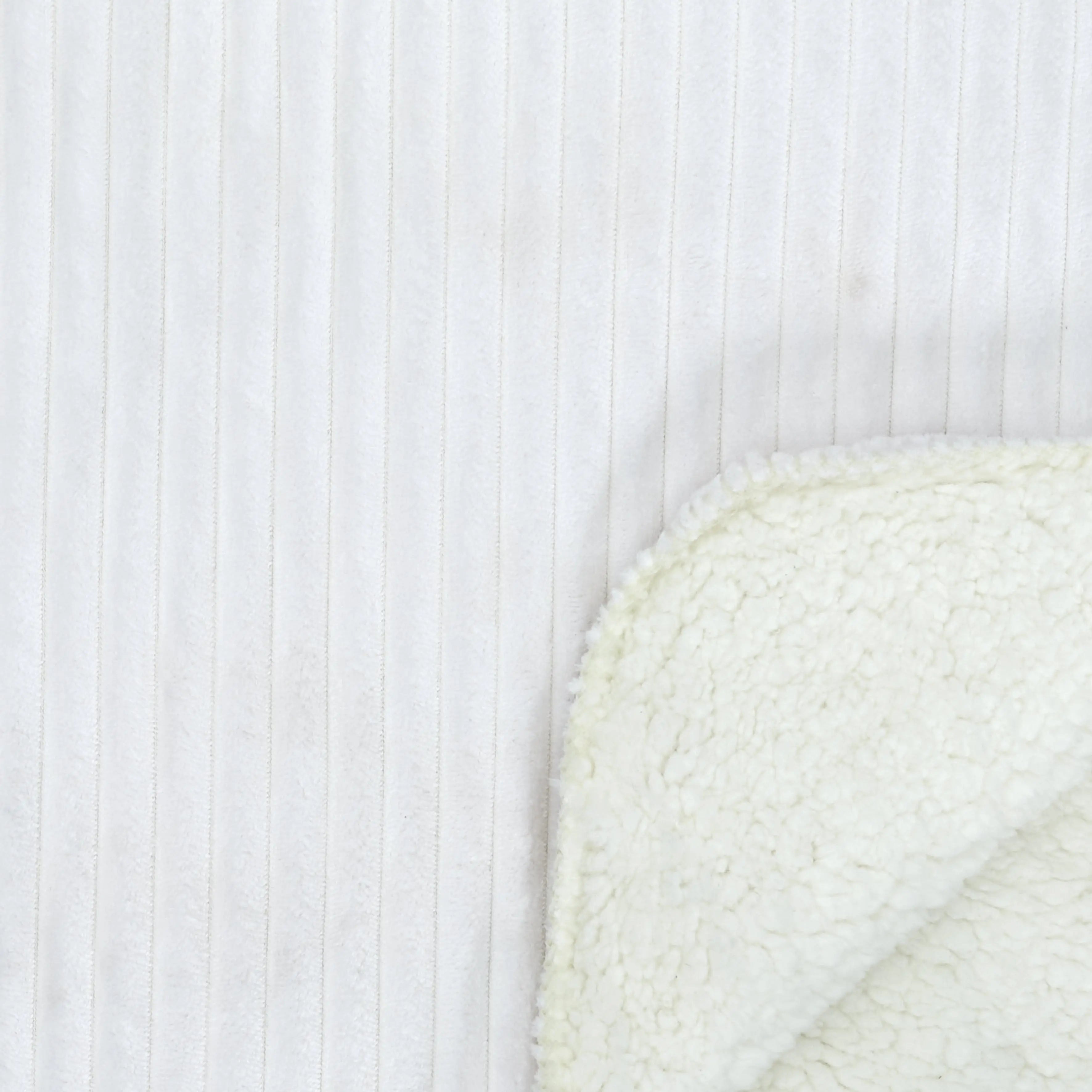 Plaid en Flanelle Côtelé et Sherpa Écru Zenpur