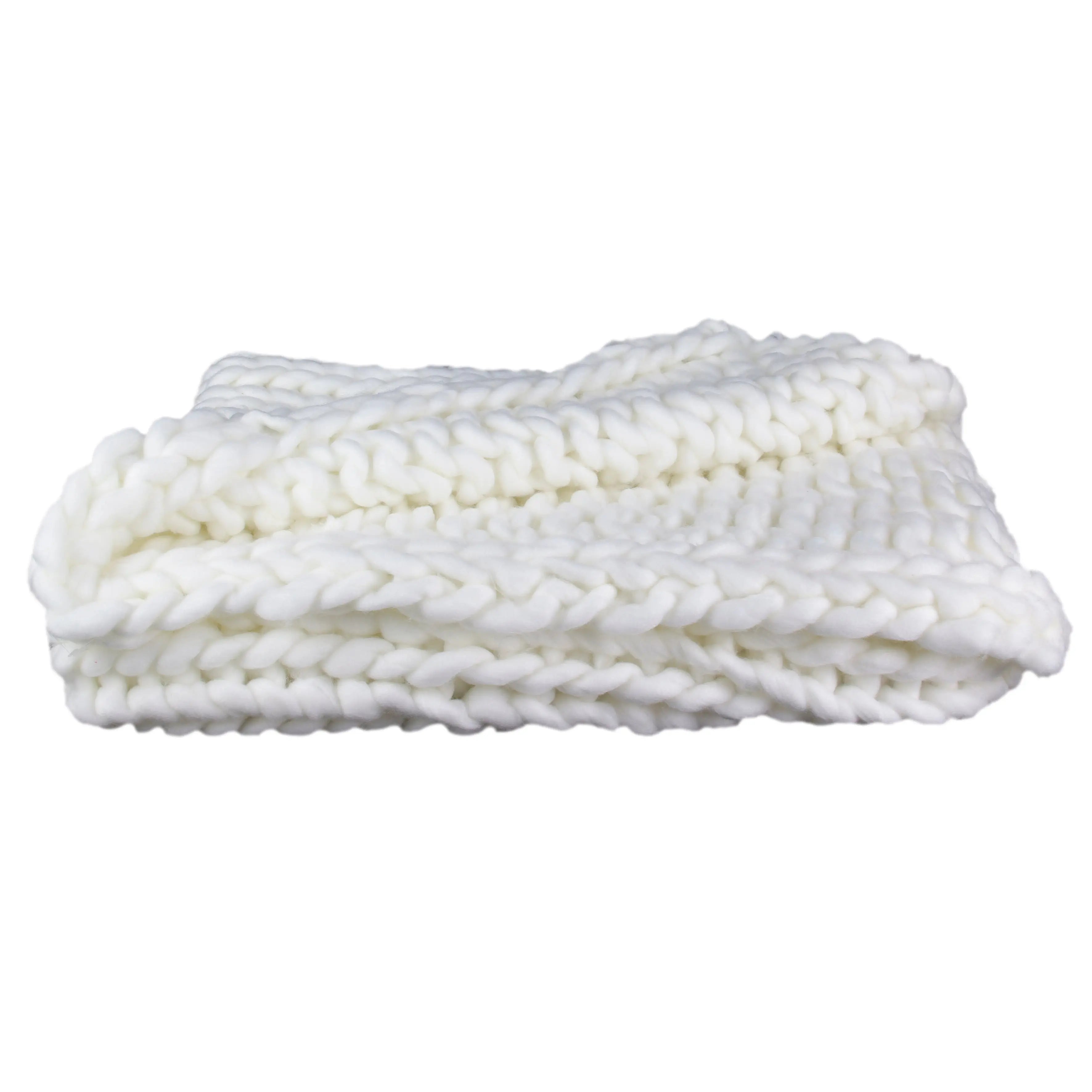 Plaid en Grosse Maille Chunky Écru Zenpur