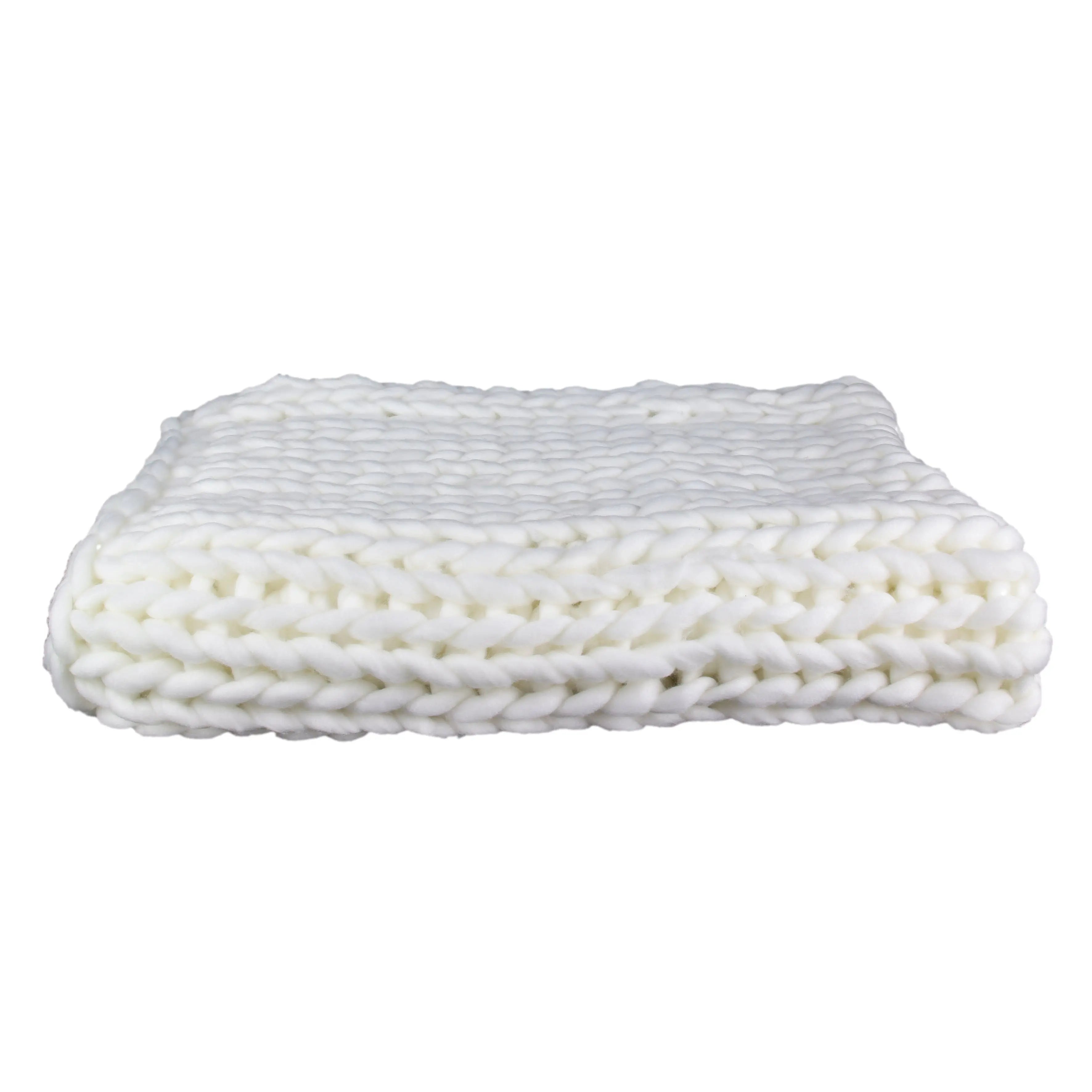 Plaid en Grosse Maille Chunky Écru Zenpur