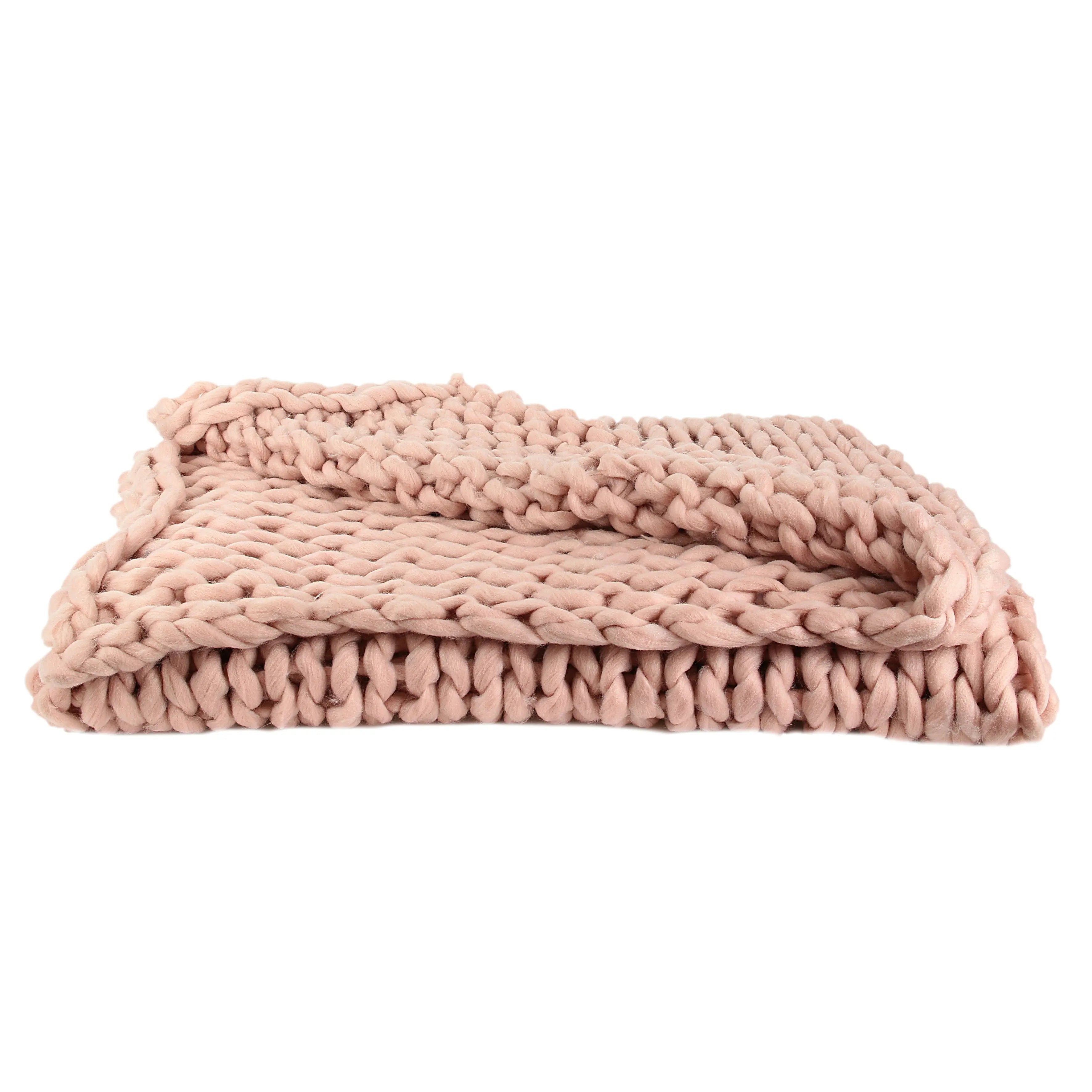 Plaid Grosse Maille Chunky Rose Zenpur