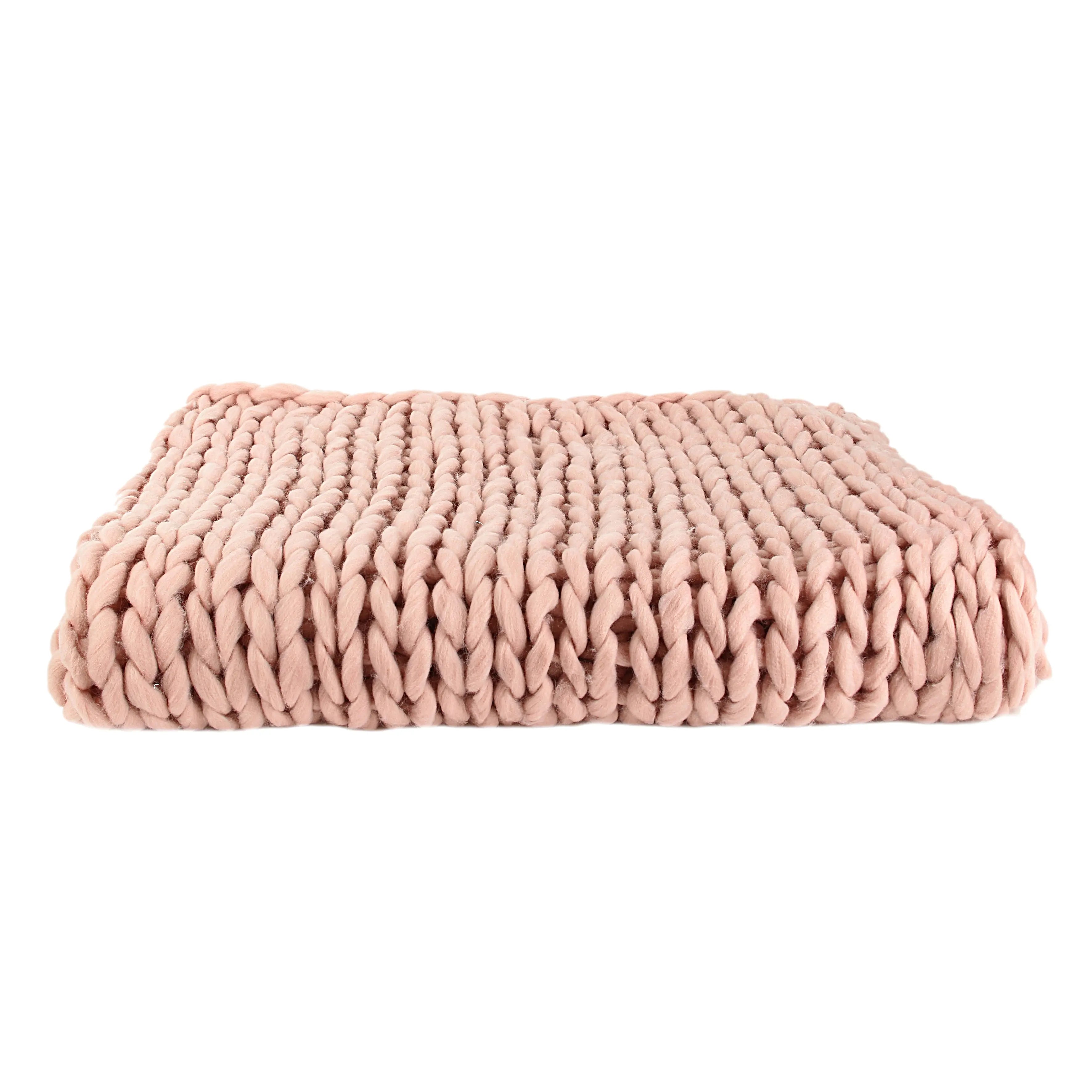 Plaid Grosse Maille Chunky Rose Zenpur