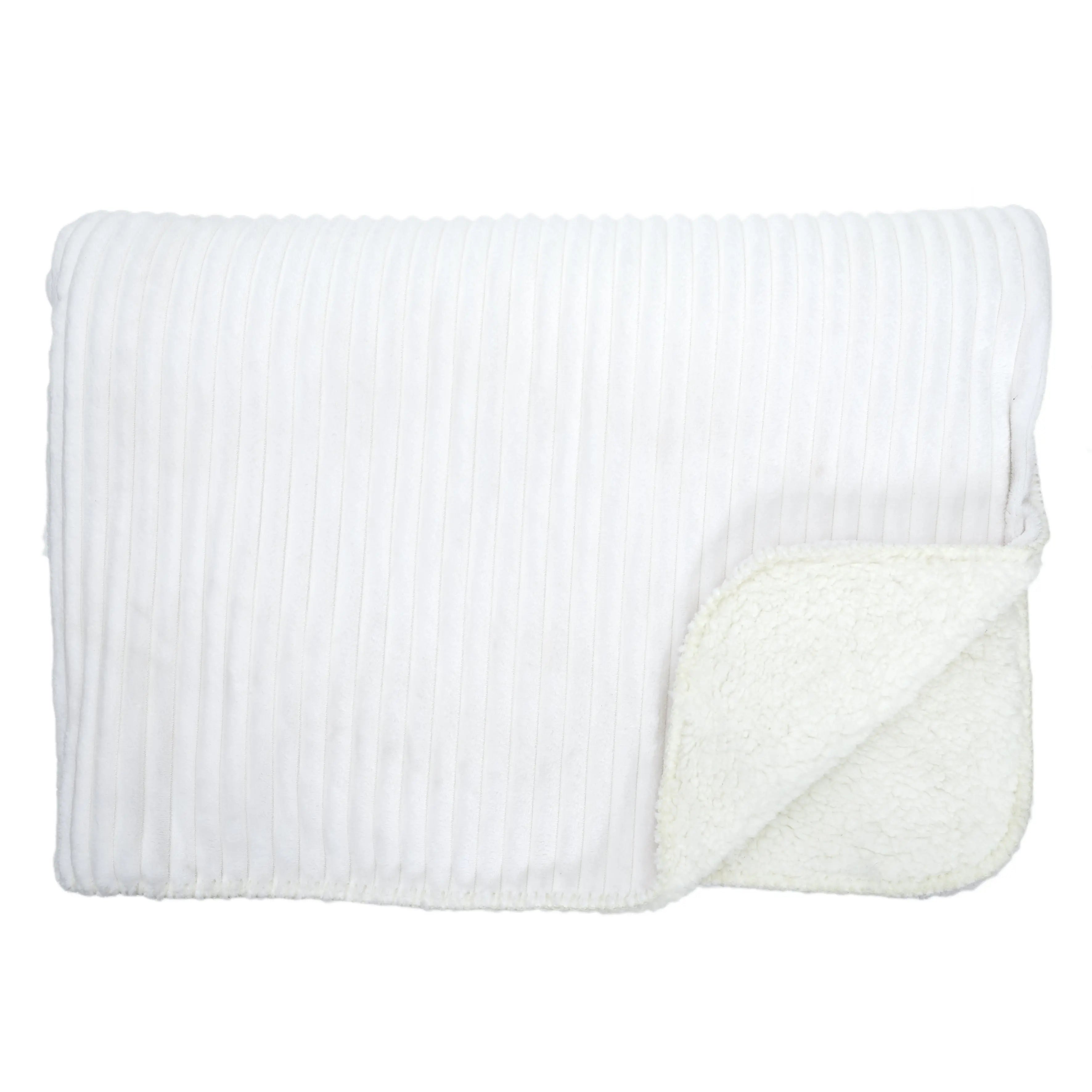 Plaid en Flanelle Côtelé et Sherpa Écru Zenpur